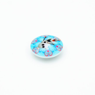 Shank button - Disney Olaf turquoise 25mm
