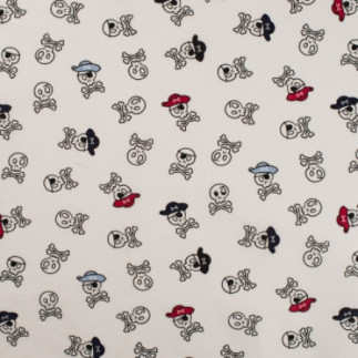 Cotton- Pirate Skull Weiss