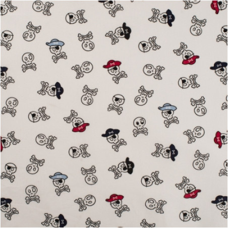 Coton - Crâne de pirate blanc