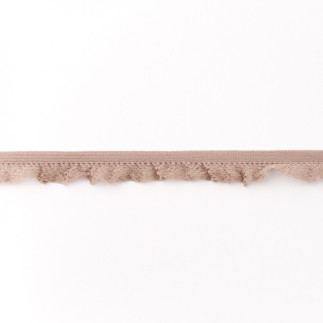 Volants en dentelle élastique beige
