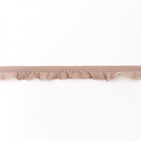Elastic lace ruffles beige