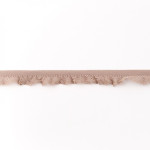 Elastic lace ruffles beige