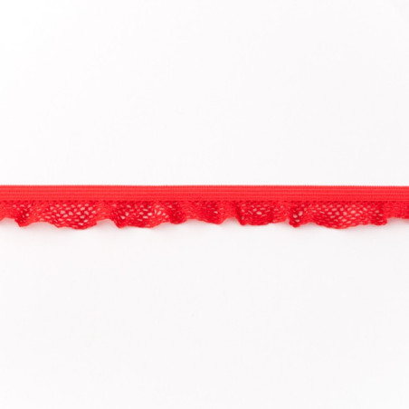 Elastic lace ruffles red
