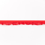 Elastic ruffle lace red