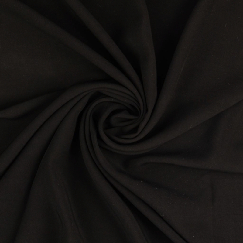 viscose - woven fabric plain black
