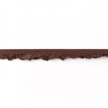 Elastic lace ruffles brown