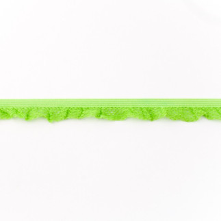 Elastic lace ruffles lime