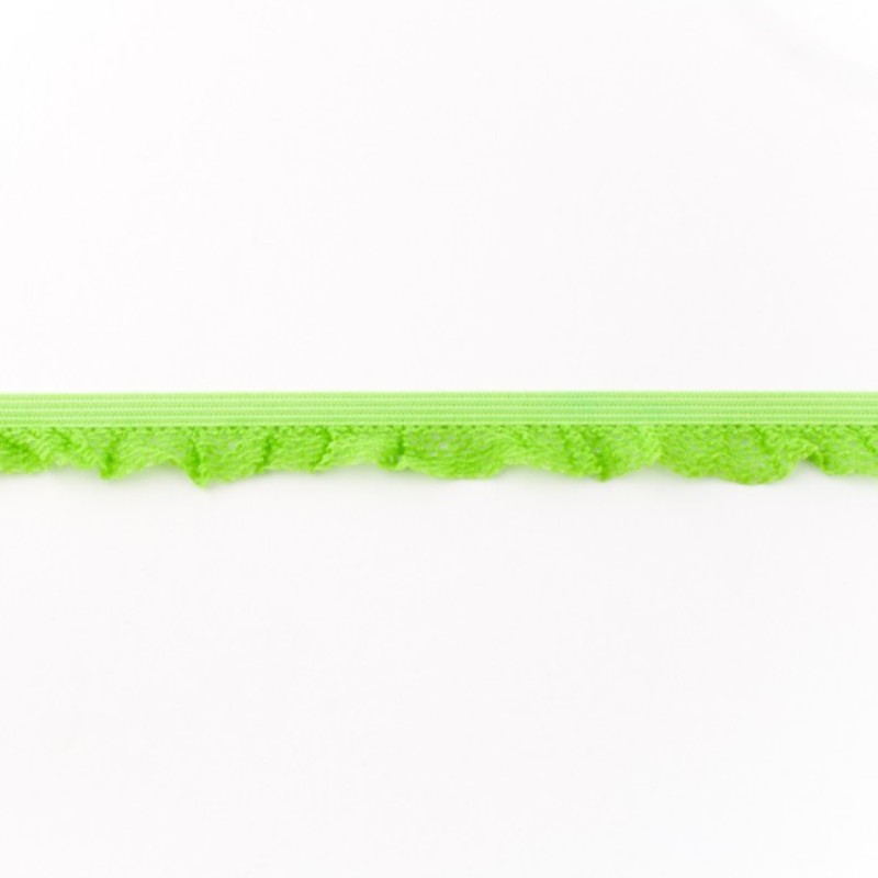 Volants tissu de dentelle élastique citron vert