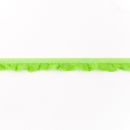 Elastic lace ruffles lime