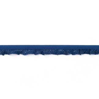 Elastic lace ruffles dark blue