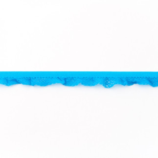 Elastic lace ruffles aqua