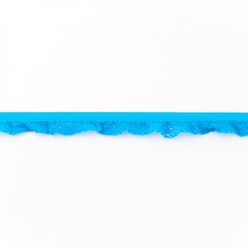 Elastic lace ruffles aqua