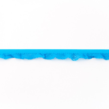 Elastic lace ruffles aqua