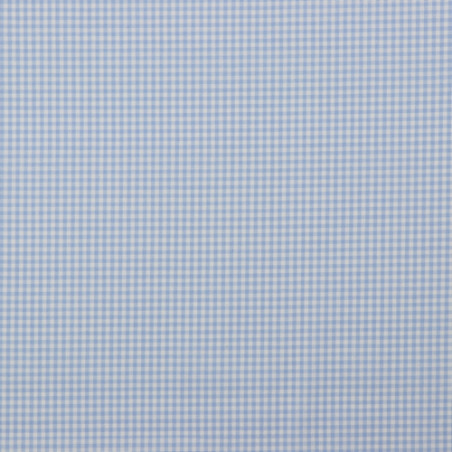Cotton - mini check light blue / white
