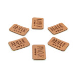 synthetic leather label - Urmeli - Amour brown