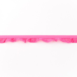 Volants en dentelle élastique fuchsia