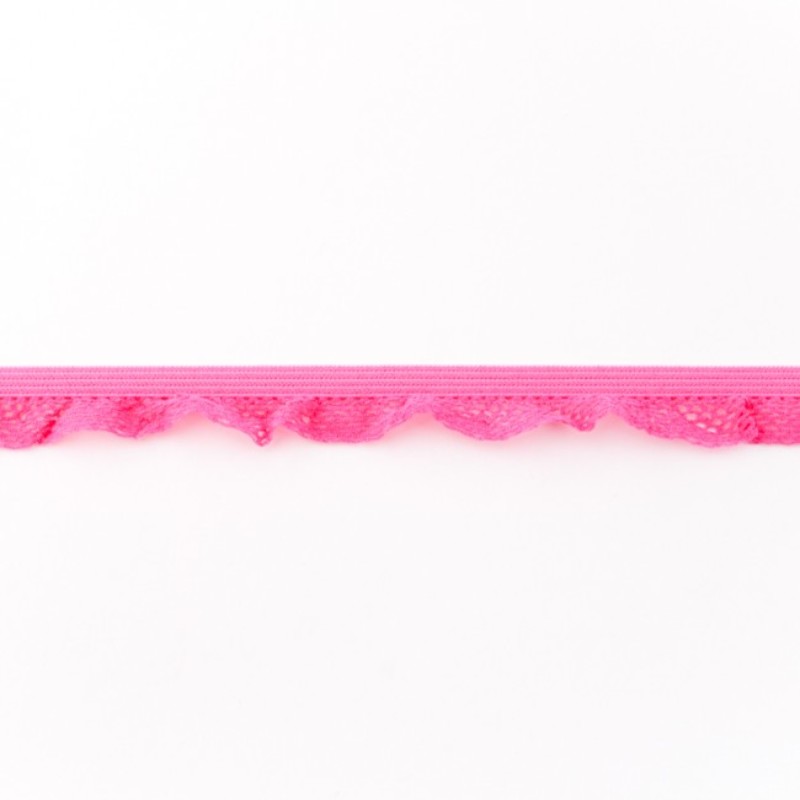 Elastic lace ruffles fuchsia