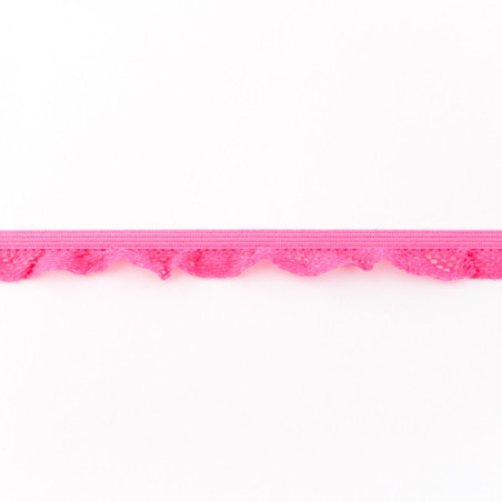 Elastic lace ruffles fuchsia