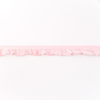 Volants en dentelle élastique rose clair