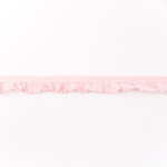 Elastic lace ruffles light pink