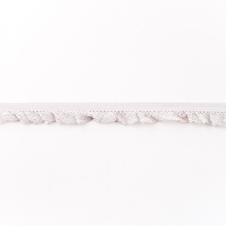 Elastic lace ruffles light grey