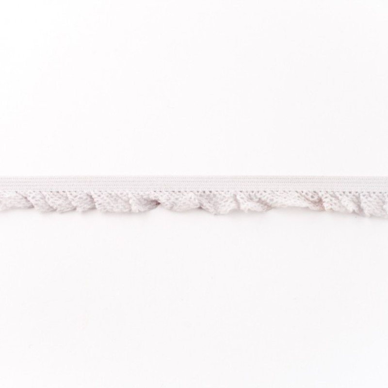 Elastic lace ruffles light grey