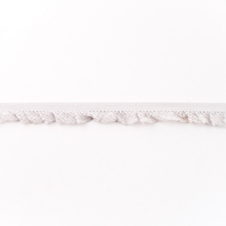Elastic lace ruffles light grey