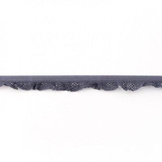 Volants en dentelle élastique gris foncé