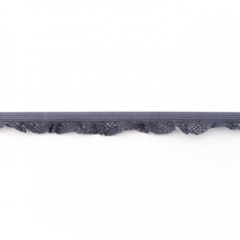 Elastic lace ruffles dark grey