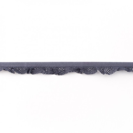 Elastic lace ruffles dark grey