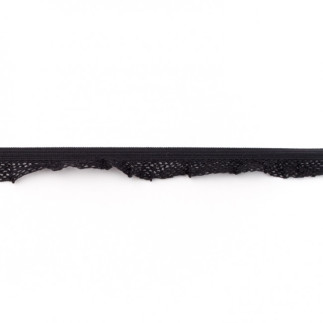 Elastic lace ruffles black