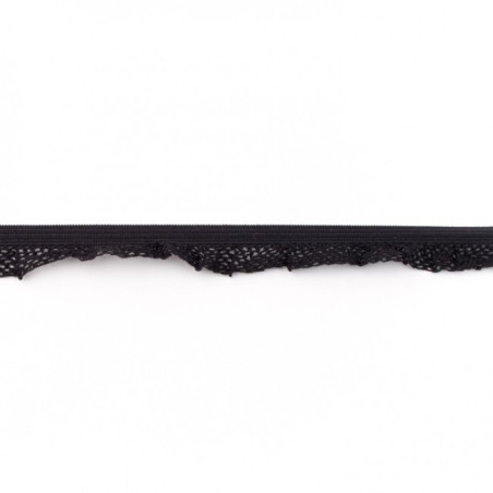 Elastic lace ruffles black
