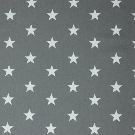 Cotton popline - Stars grey (v)