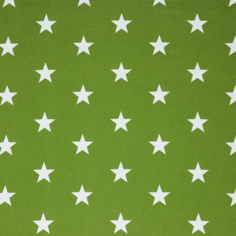 Woven Cotton Popeline - Stars green (v)