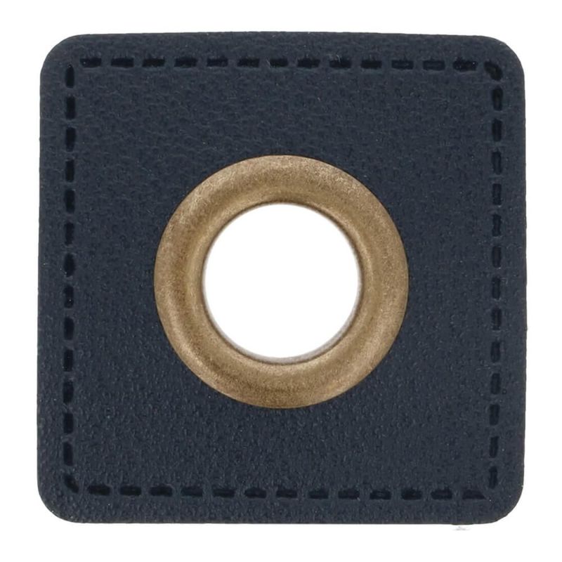 Patchs à œillets - bleu marine 11 mm bronze