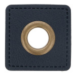 Öse auf Kunstleder navy 11mm bronze