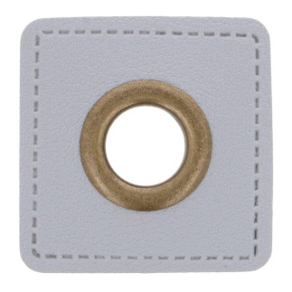 Œillet sur cuir artificiel gris clair 11 mm bronze