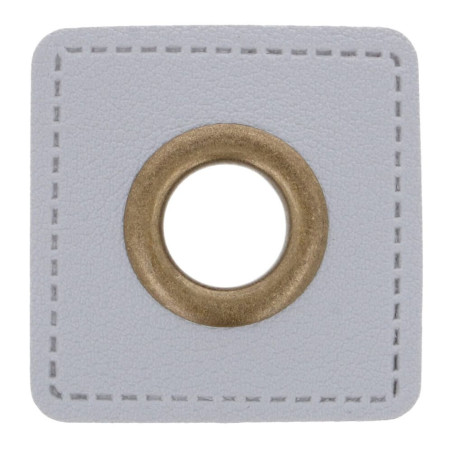 Œillet sur cuir artificiel gris clair 11 mm bronze