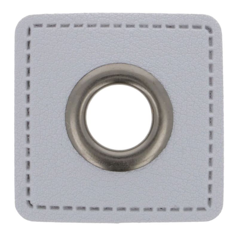 Eyelet patches light grey 11mm gunmetall