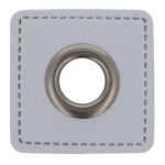 Eyelet patches light grey 11mm gunmetall