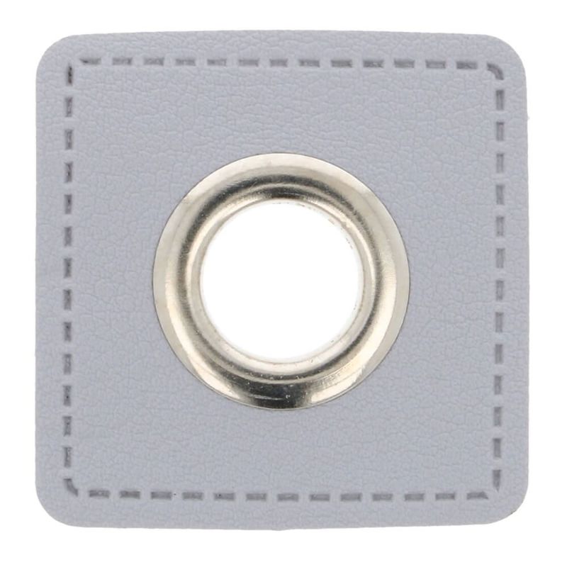 Eyelet patches light grey 11mm silver