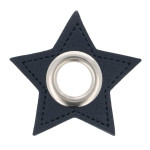 Ösen Patches - Stern navy 8mm silber