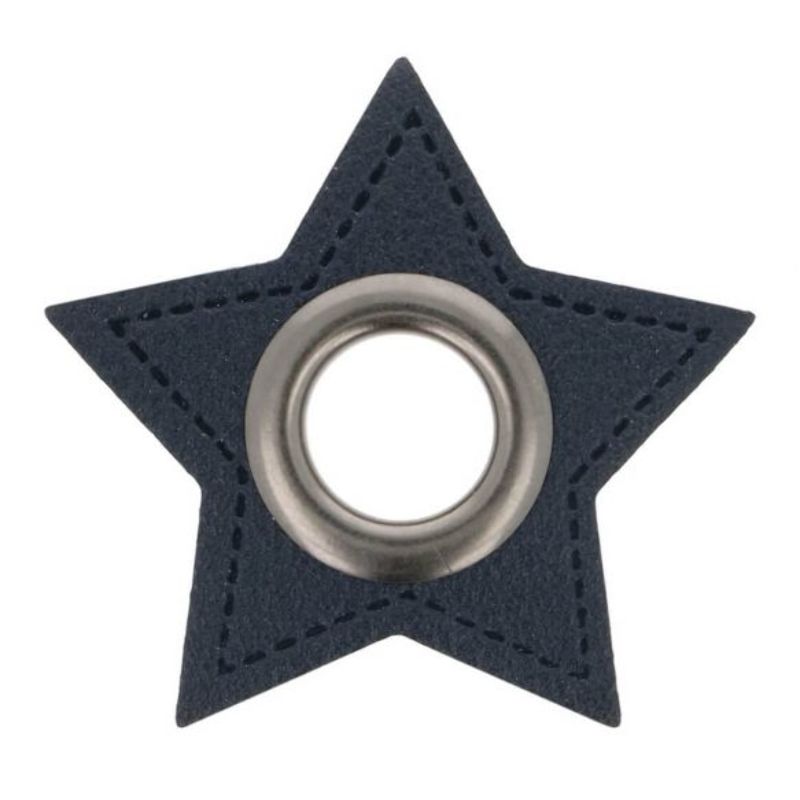 Patchs à œillets - Étoile bleu marine 8 mm bronze