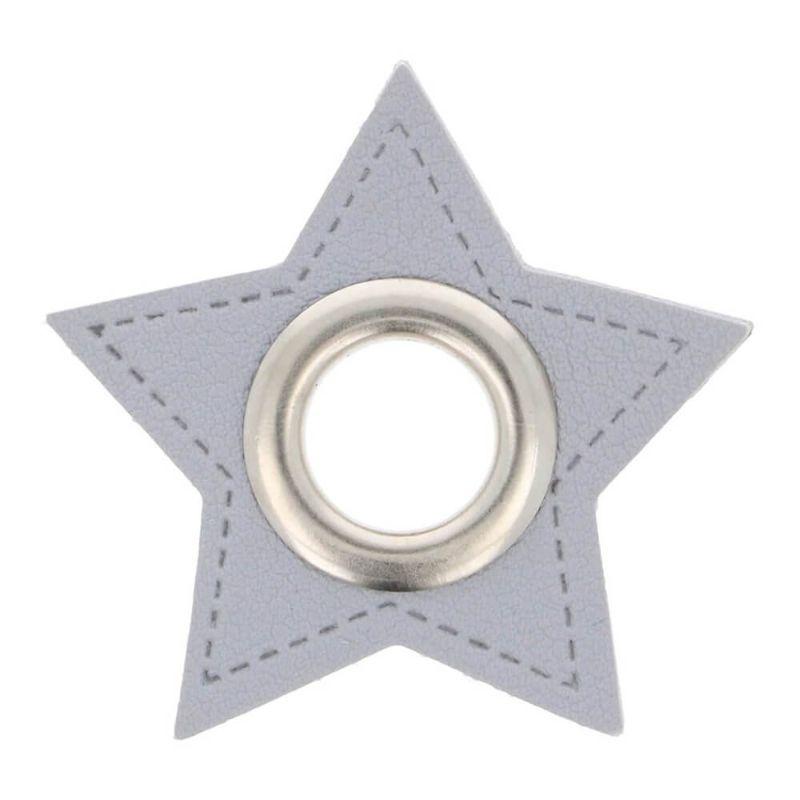 Eyelet patches Star light grey 8mm silver