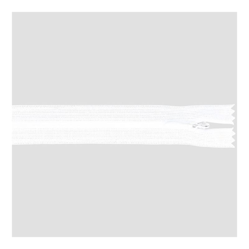 Fermeture éclair invisible - 22 cm - blanche (09)