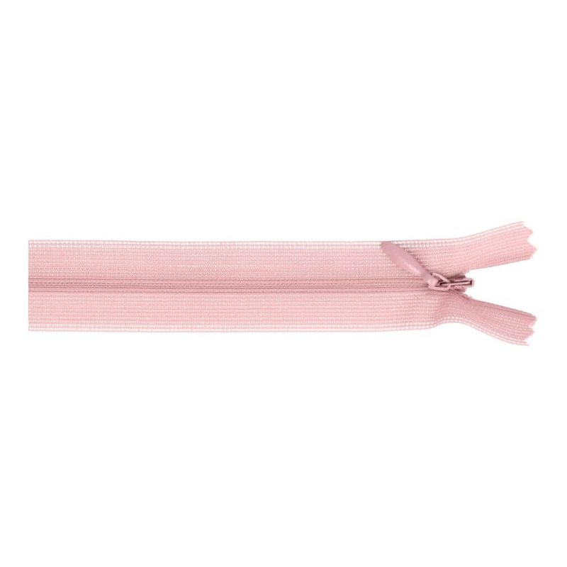 Fermeture éclair invisible - 22 cm - rose poudré (126)