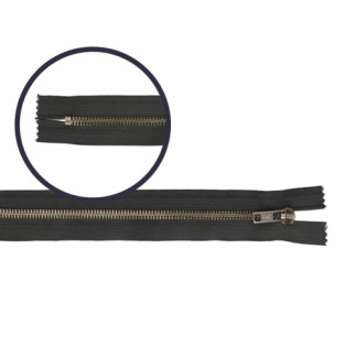 Trouser zipper 20cm nickel dark grey