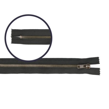 Trouser zipper 20cm nickel dark grey