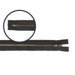 Trouser zipper 20cm brass dark grey