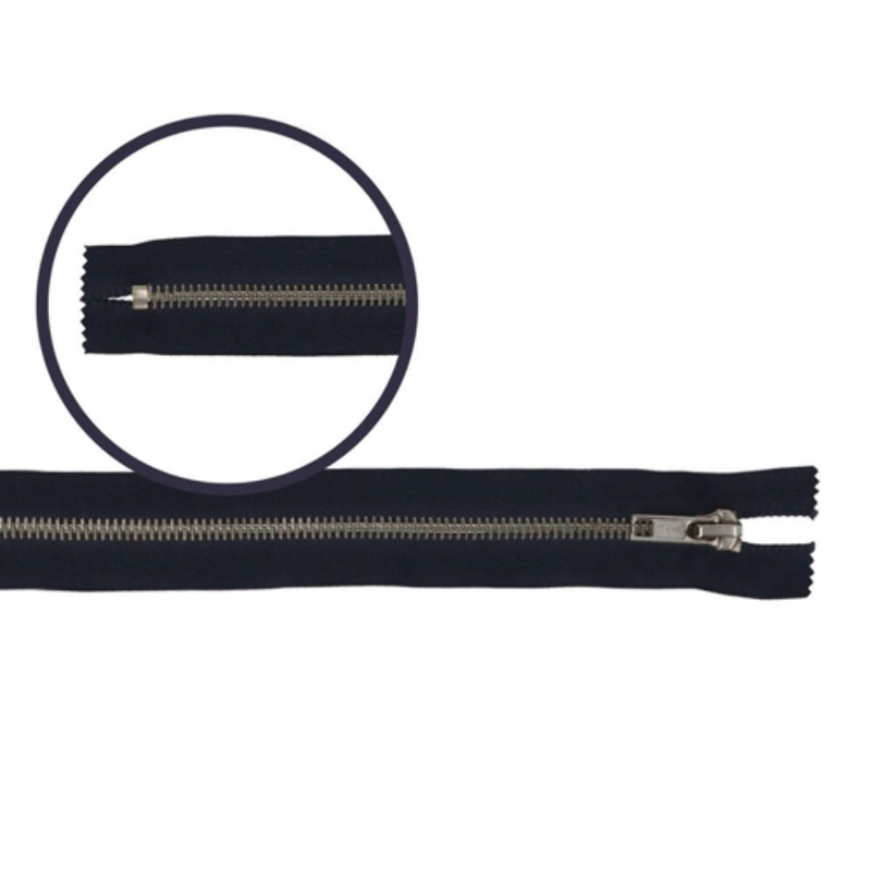 Trouser zipper 20cm brass marine